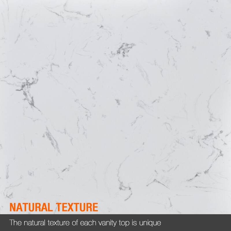YASINU 36 Inch Engineered Marble Vanity Top Middle Sink