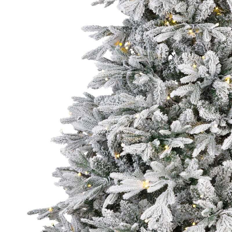 Real Touch™ Elite Pre-Lit Flocked Yukon Pine IPT Artificial Christmas Tree - 9' Dual Color LED - 9 Foot