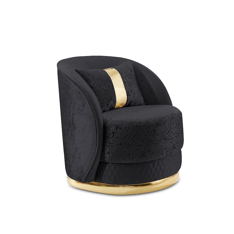 Furniture of America Maxine Glam Upholstered Solid Wood Swivel Chair