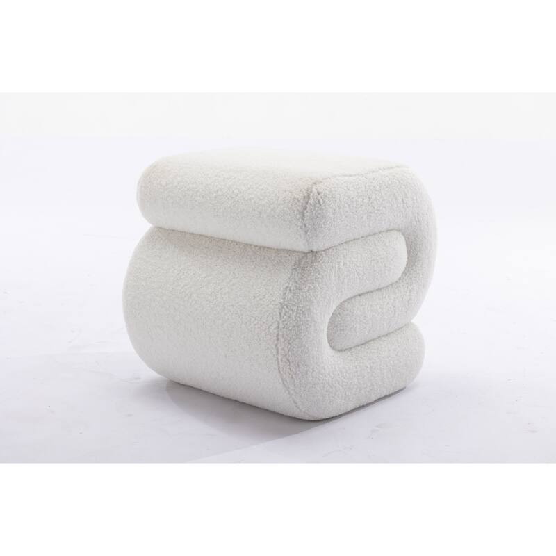 Sshape Velvet Fabric Ottoman Makeup Stool Footstool,