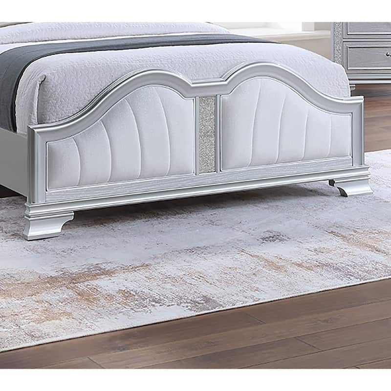Cotemporary Elegant Look Unique Design Queen Size Bed Gray Finish Built In USB 1pc Bedroom Bed