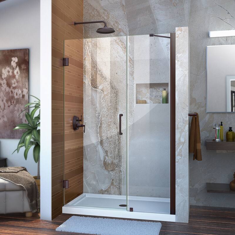 DreamLine Unidoor 45-46 in. W x 72 in. H Hinged Shower Door with Support Arm - 45" - 46" W