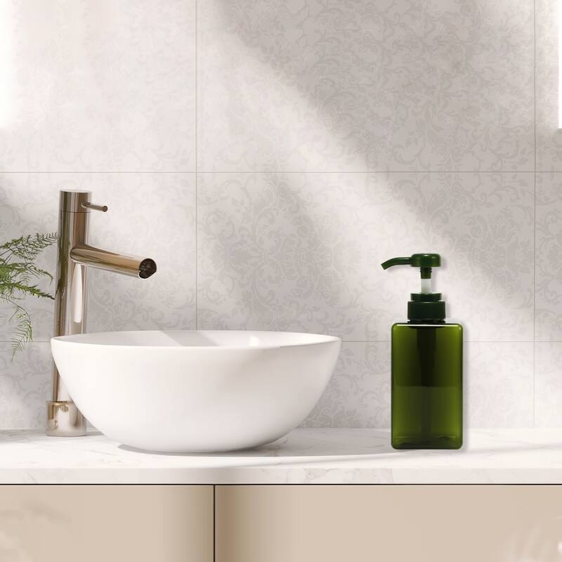Square Simple Soap Pump Dispenser for Bathroom Laundry Rooms - Green - 450ml