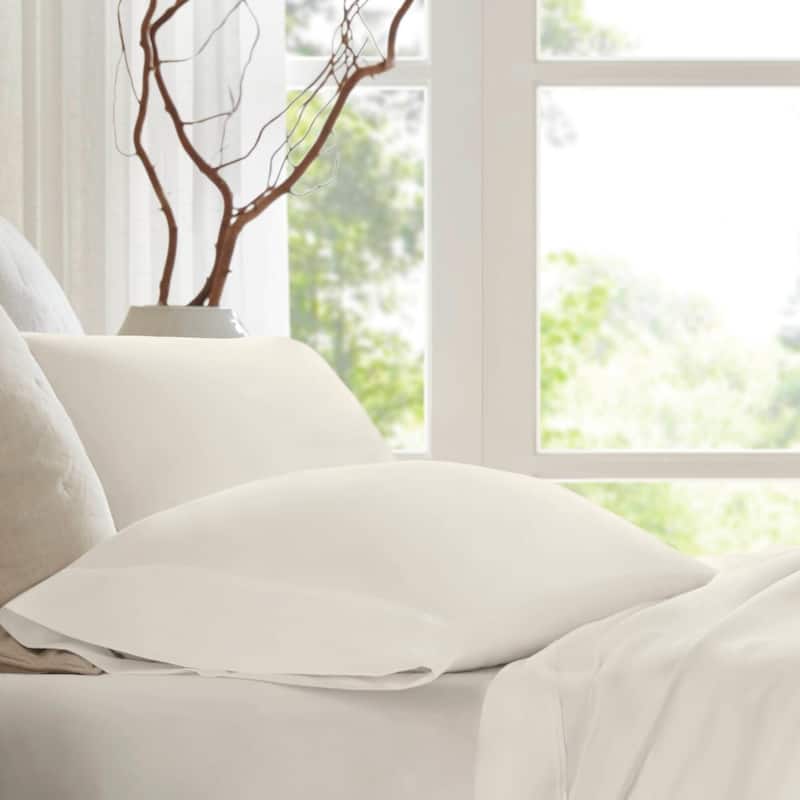Harbor House 100% Egyptian Cotton Sateen Pillowcase Set - Standard Sham - Ivory