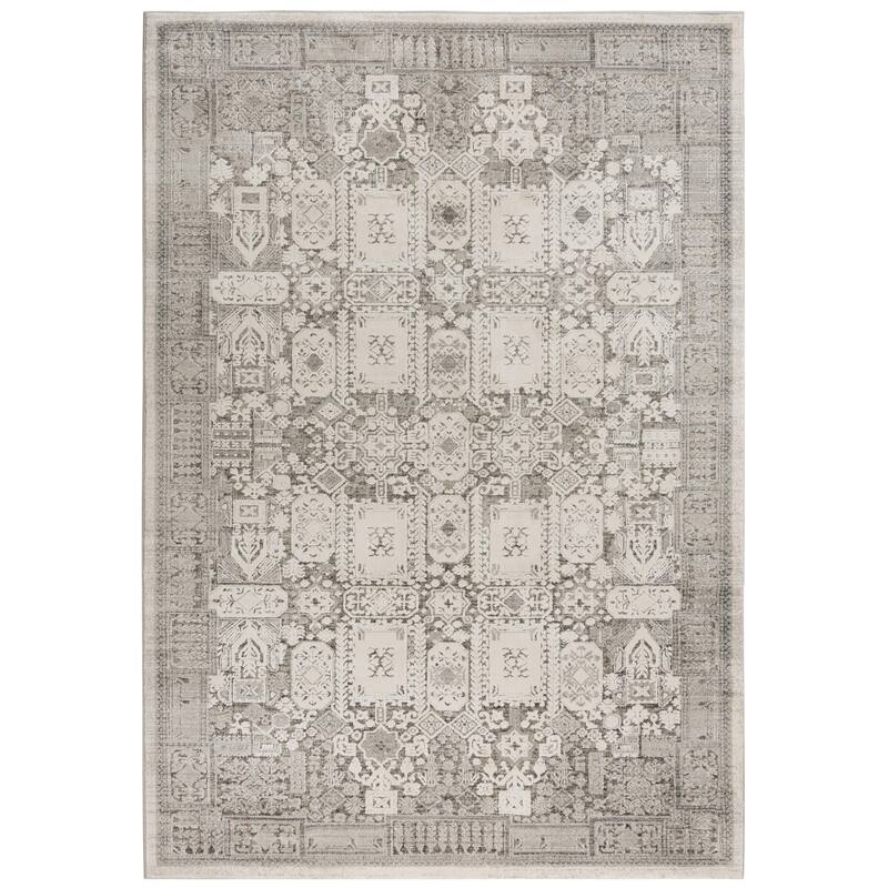 Alora Decor Graystone Contemporary Ivory Polyester Area Rug
