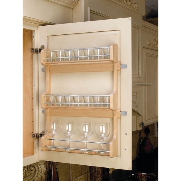 Rev-A-Shelf 4SR-21 4SR Series Door Mount Spice Rack for 21" Wall - Natural Wood