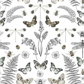 Hidden Treasures White Peel and Stick Wallpaper - On Sale - Bed Bath ...