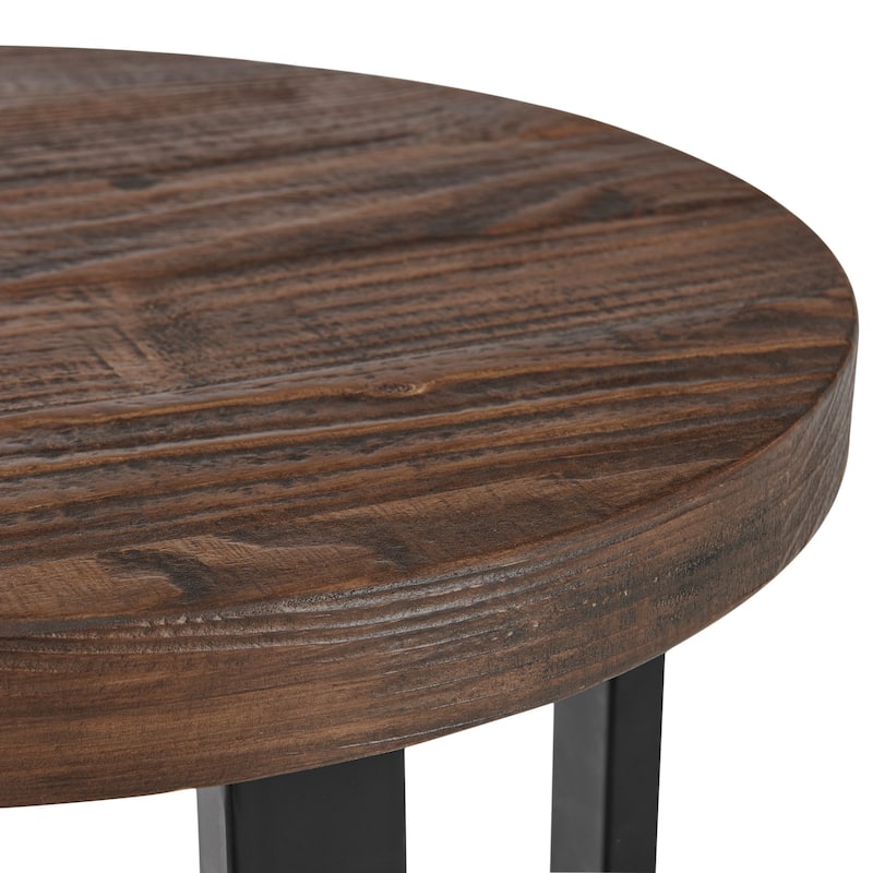 Carbon Loft Lawrence 20" Round Reclaimed Wood End Table