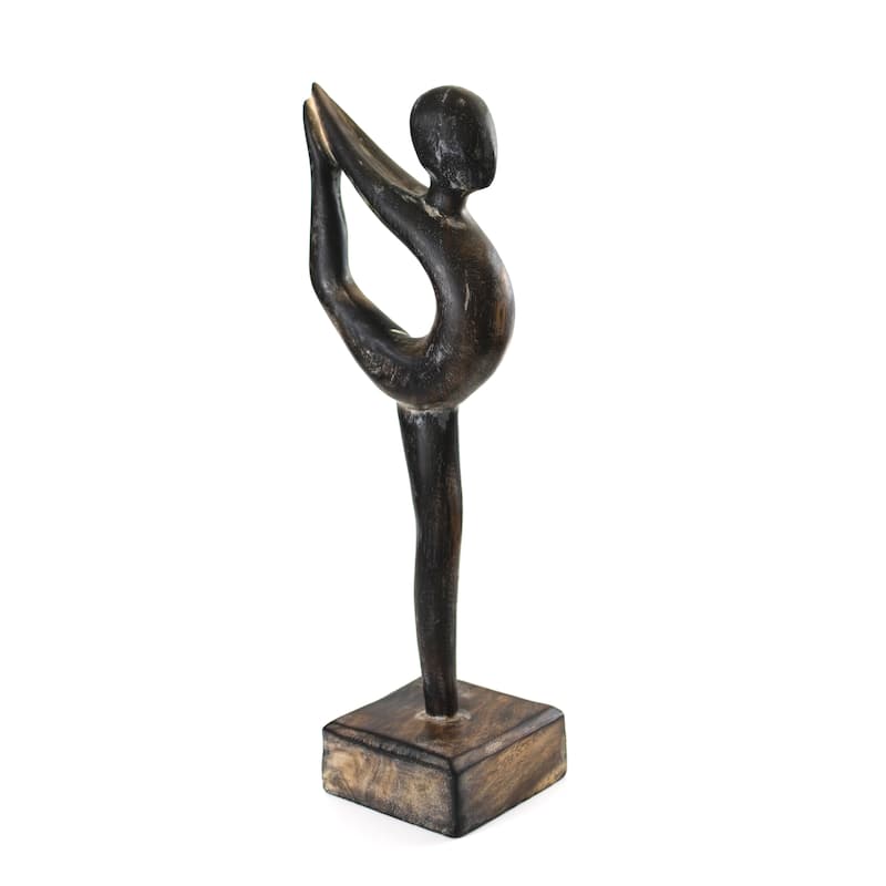 12" Wooden Handmade Abstract Ballet Dancer Sculpture Statue Handcrafted Gift Art Home Decor Figurine Accent Hand Carved