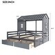 preview thumbnail 5 of 7, Twin Size House Platform Beds with Two Drawers for Boy and Girl Shared Beds, Combination of 2 Side by Side Twin Size Beds