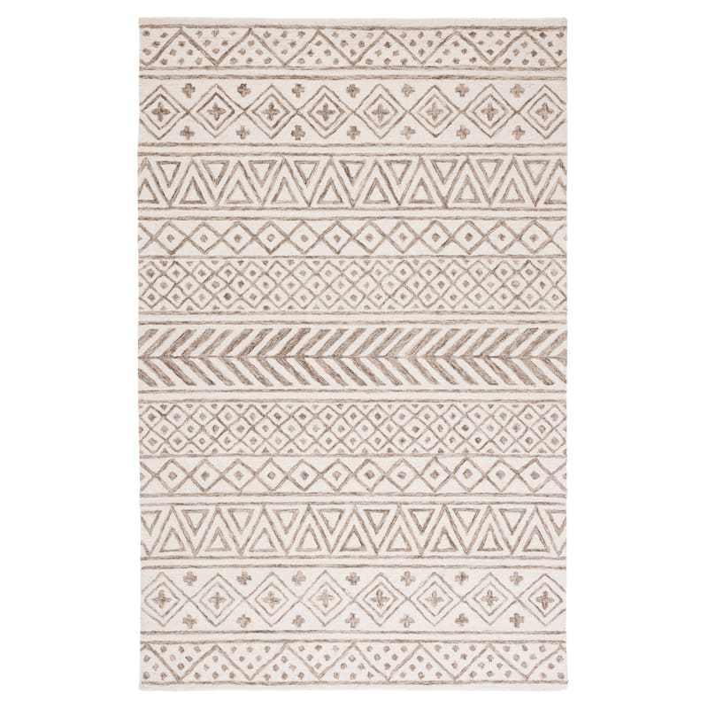 SAFAVIEH Handmade Metro Heloise Moroccan Boho Wool Rug - 4' x 6' - Ivory/Sage