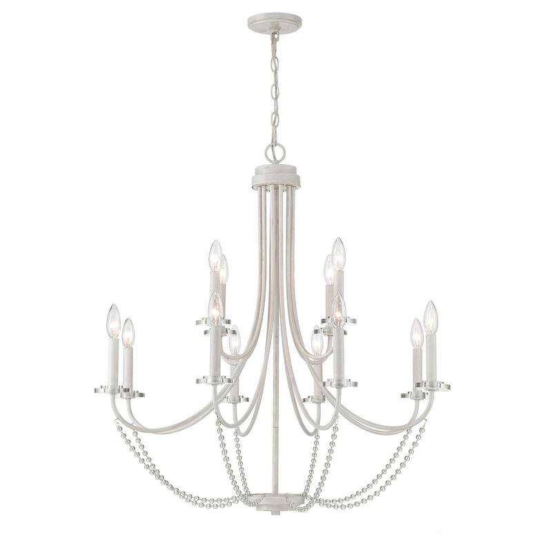 Acroma 12-light 33.5 In Modern White French Country Candle Chandelier - 33.5"D*127.5"H