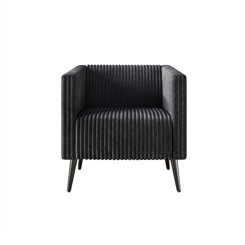 CraftPorch Corduroy Modern and Glamorous Velvet Upholstered Arm Chair - Grey