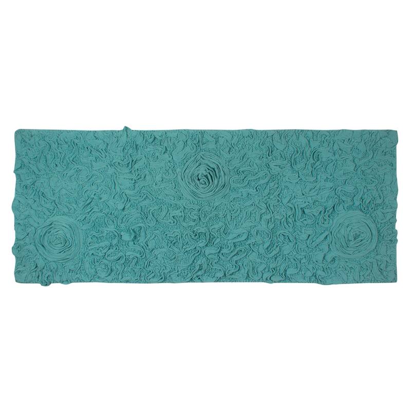 Bell Flower Bathroom Rug, Cotton Soft, Water Absorbent Bath Rug, Non Slip Shower Rug Machine Washable 21"x54" Runner