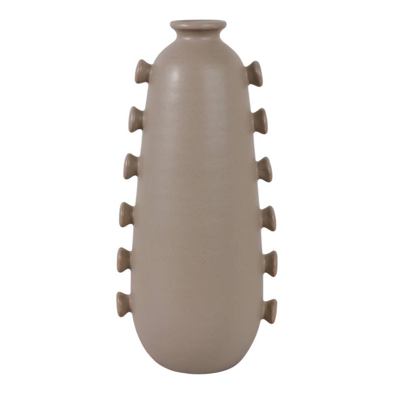 Stoneware Vase Unique Artistic Side Detailing Contemporary Home Decor