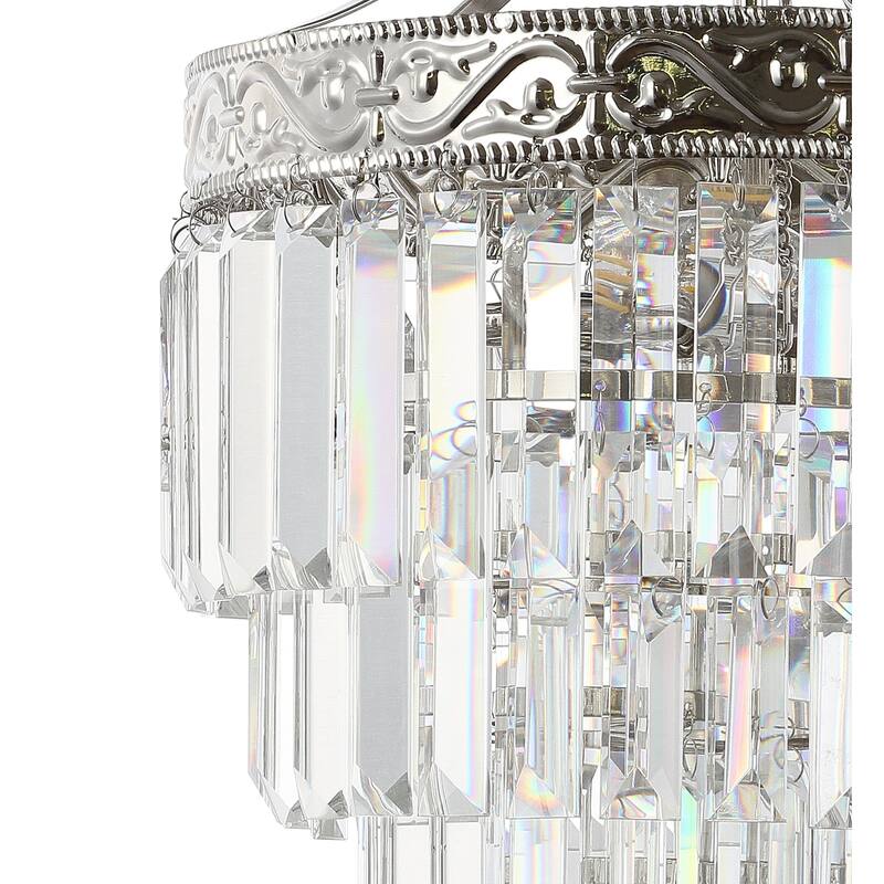 Gaines Crystal LED Chandelier, Polished Nickel/Clear by JONATHAN Y