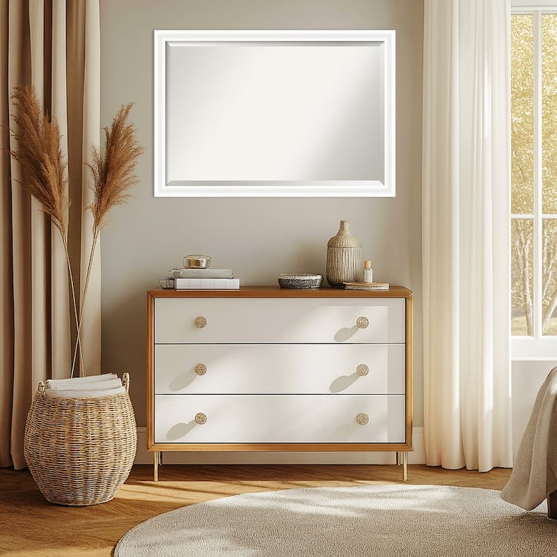 Oliver Narrow Beveled Wood Framed Wall Mirror