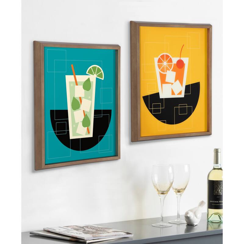 Kate and Laurel Blake Mojito Framed Printed Glass by Amber Leaders Designs