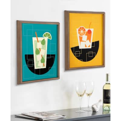Kate and Laurel Blake Mojito Framed Printed Glass by Amber Leaders Designs