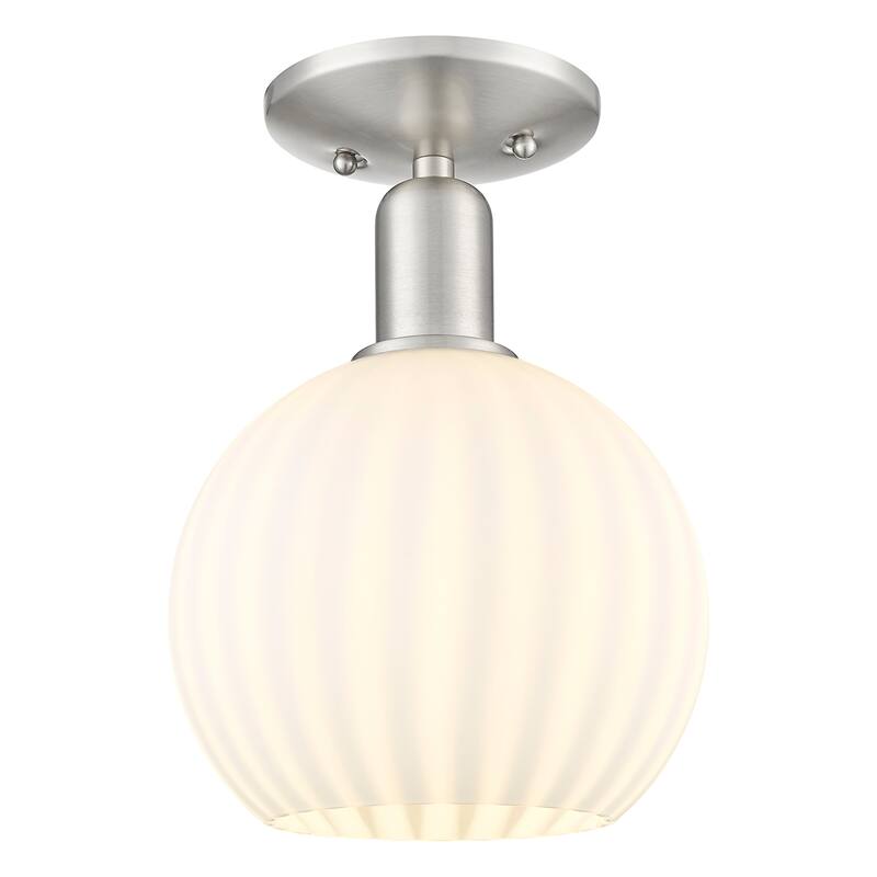 Innovations Lighting Endless Possibilities Arcadia - White Venetian - 1 Light 8" Semi-Flush Mount