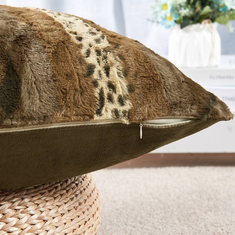 Double Sided Fauxfur 2 Piece Pillow Shell Set, NO INSERT