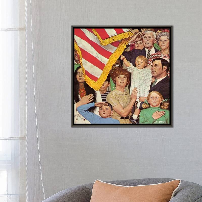 iCanvas "Salute the Flag" by Norman Rockwell Framed
