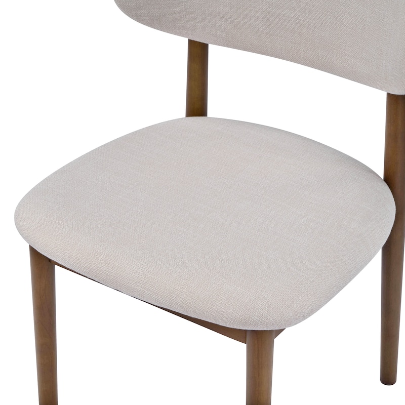 Christopher Knight Home - Caelum Upholstered Rubberwood Dining Chair with Solid Wood Legs