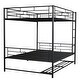 preview thumbnail 10 of 10, Metal Loft Bed with Storage Space and Ladder, Full Over Full
