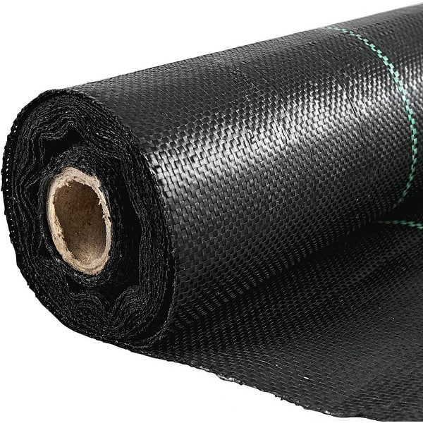 slide 2 of 25, VEVOR Premium Weed Barrier Fabric Heavy Duty Woven Weed Control Fabric High Permeability Good for Flower Bed Polyethylene Cover 300x6.5ft