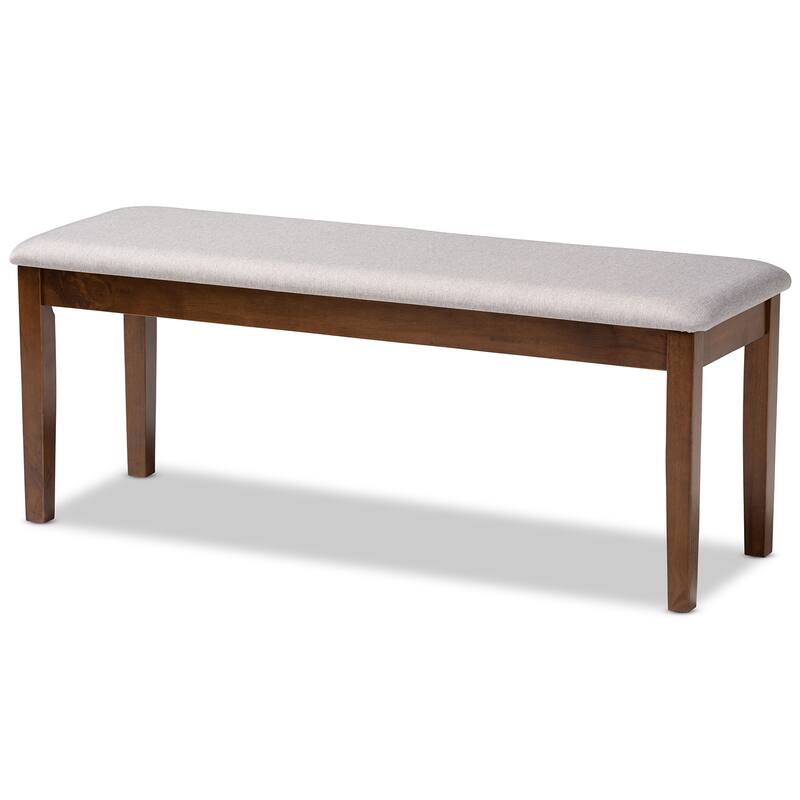 Teresa Modern and Contemporary Transitional Dining Bench - grey, walnut
