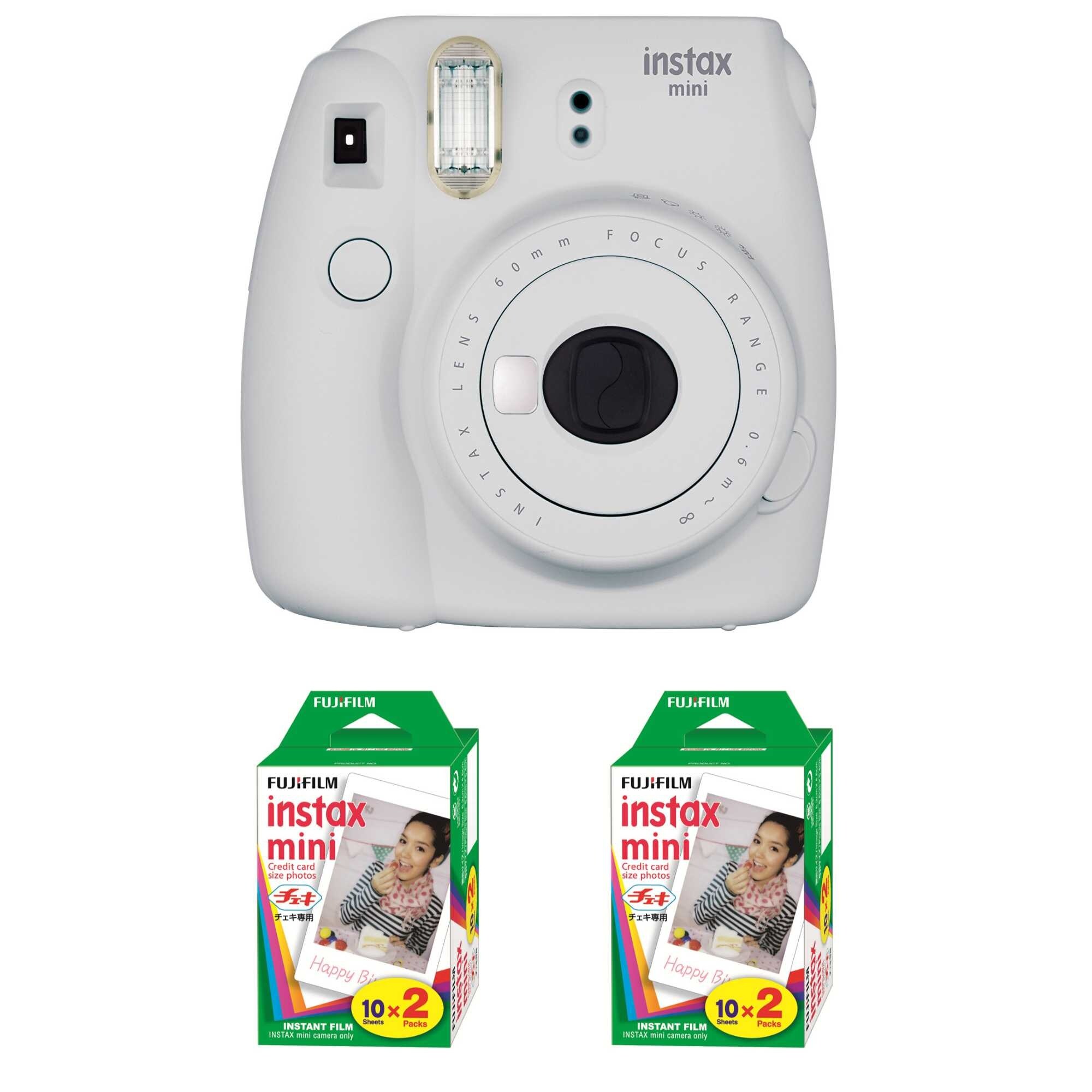 Shop Fujifilm Instax Mini 9 Smokey White And Instant Film Double Pack Overstock 21292348