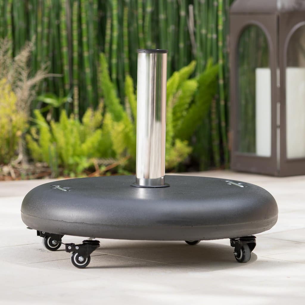 Round Outdoor Umbrella Base with Stainless Steel Finish