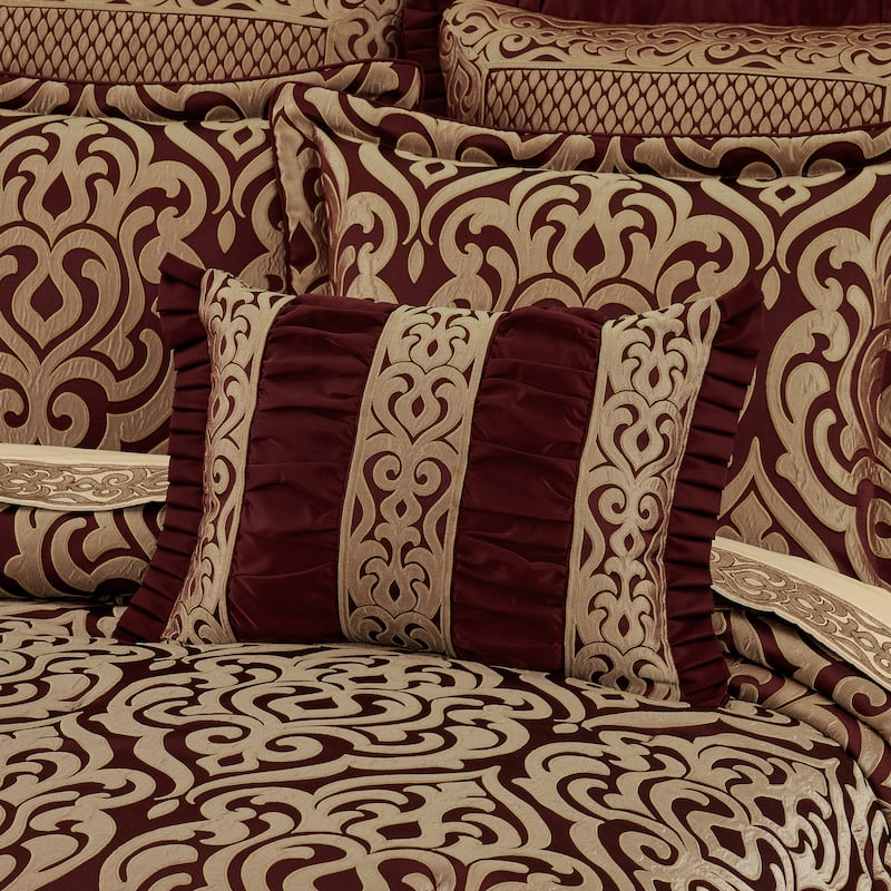 J. Queen New York Renzo Boudoir Decorative Throw Pillow - Accent - Polyester - Crimson