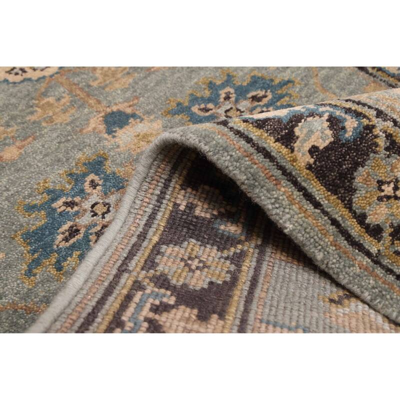 ECARPETGALLERY Hand-knotted Finest Agra Jaipur Teal Wool Rug - 2'5 x 7'11