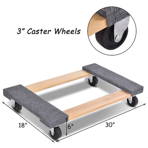 Costway 30 X 18 Furniture Dolly Moving Carrier Mover Handle Casters On Sale Overstock 18299405