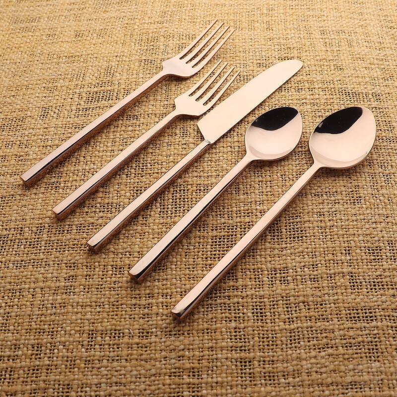 Jason Gold PVD 5 Pc. Flatware Set - Brown - Service for 4