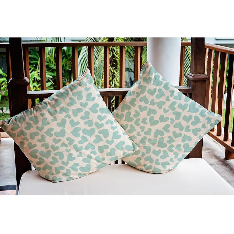 Patterned Hearts Valentine's Day Decorative Indoor/Outdoor Pillow