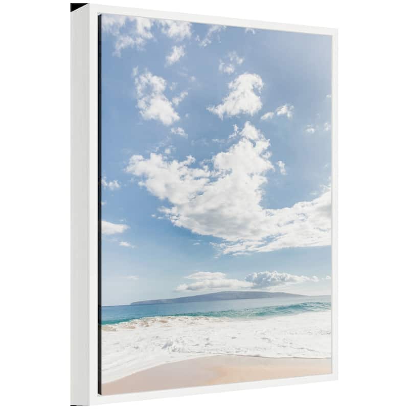 Kate and Laurel Sylvie Beach Framed Canvas by Alicia Abla - 18x24 - Plastic - White