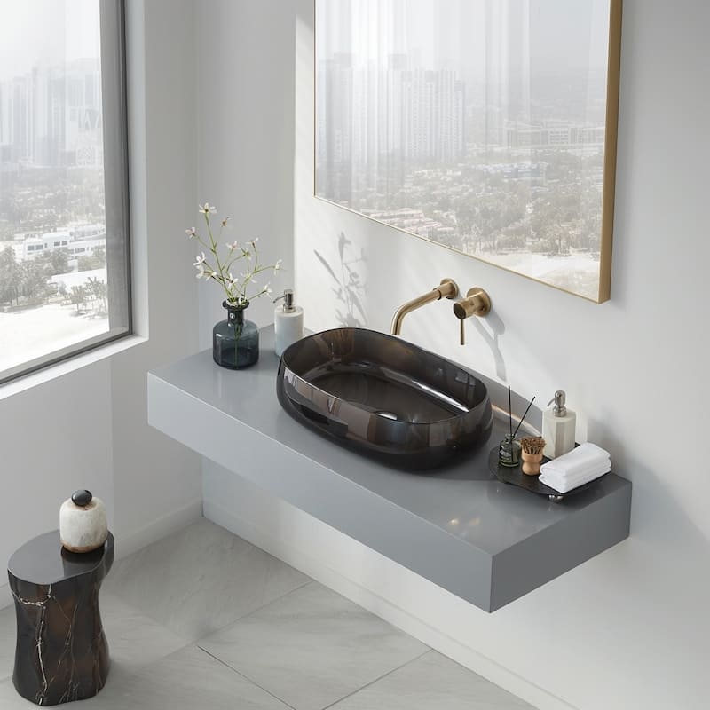 Modern Translucent Bathroom Sink with Durable Resin Construction and Stylish Design