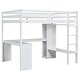 preview thumbnail 9 of 18, Full Size Loft Bed with L-shaped Desk, Wardrobe and Storage Shelves