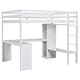 preview thumbnail 4 of 13, Full Size Loft Bed with L-shaped Desk,Wardrobe and Storage Shelves