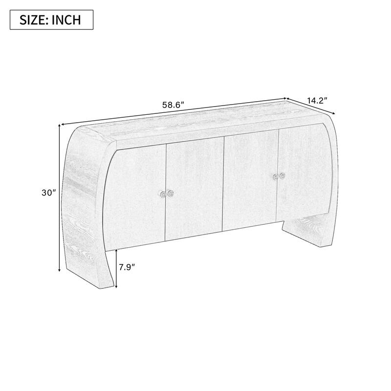 U-shaped design four-door storage cabinet