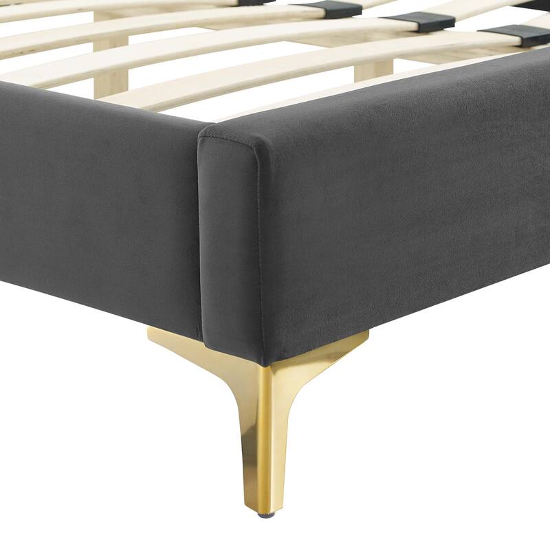 Peyton Performance Velvet Queen Platform Bed