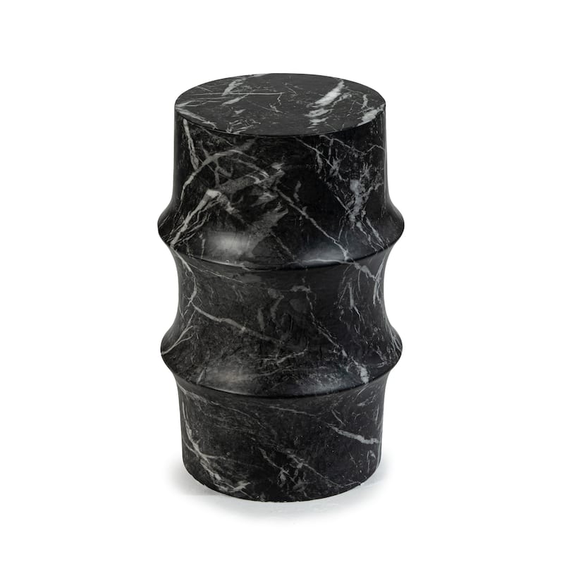 Grover Outdoor Faux Stone Sculptural Side Table