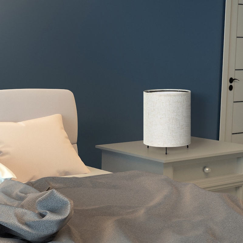 Set of 2 Modern Bedside Lamp with Linen Fabric Shade - 1PCS