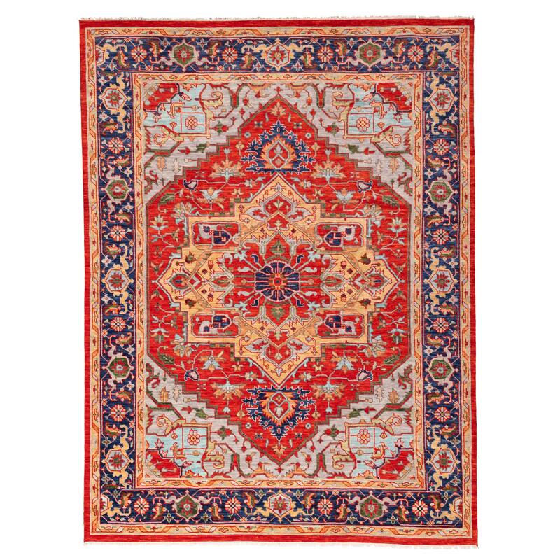 ECARPETGALLERY Hand-knotted Jules Serapi Light Red Wool Rug - 9'2 x 12'2