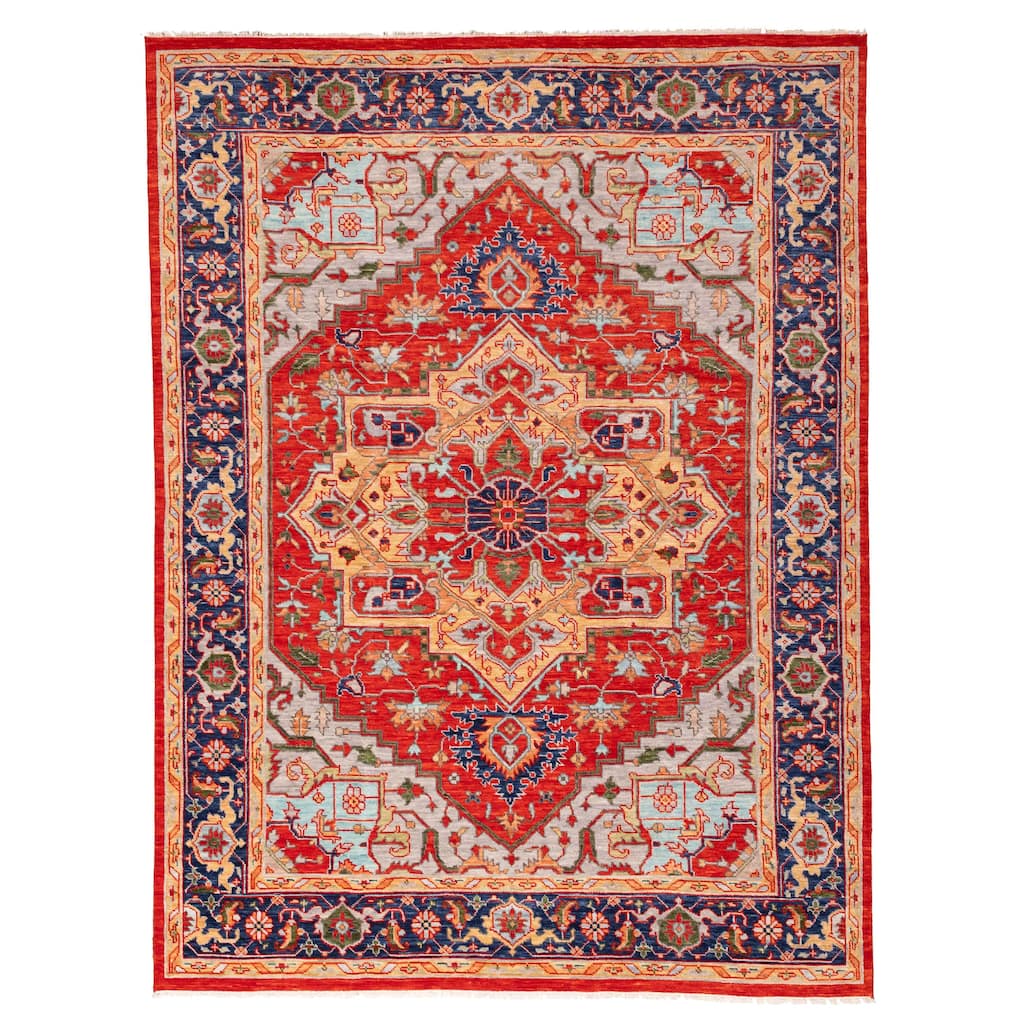 ECARPETGALLERY Hand-knotted Jules Serapi Light Red Wool Rug - 9'2 x 12'2