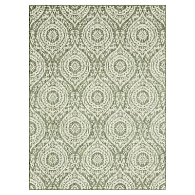 Nicole Miller New York Patio Country Zoe Moroccan Damask Indoor/Outdoor Area Rug