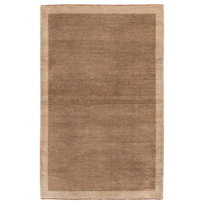 ECARPETGALLERY Hand-knotted Peshawar Ziegler Dark Brown, Grey Wool Rug - 4'0 x 6'3