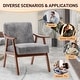 preview thumbnail 33 of 83, Homy Casa Mid-Century Modern Accent Chair, Solid Wood Frame, Extra-Thick Backrest, Wingback Lounge Chair Indoor